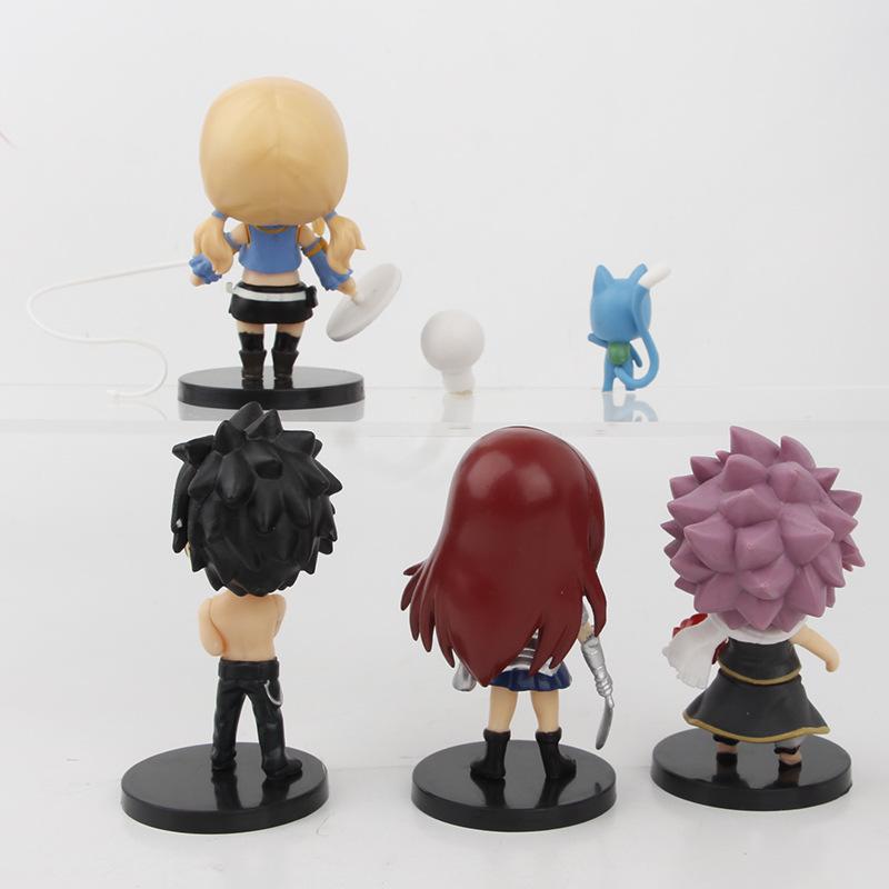 5Pcs/1Set Anime FAIRY TAIL Figure Etherious Lucy Heartfilia Model toys Erza Scarlet Gray Fullbuster Set Collection Doll Gift