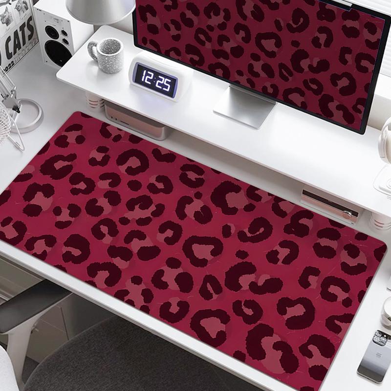 Pink Leopard Print Mouse Pad HD Printing Large Seaming Waterproof Mouse Pad Antislip Gaming Mouse Pad