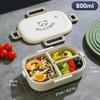 Stackable Bento Box Portable Cute Cartoon Children Lunch Box Double Layer Food Storage Container Eyeglass Bear Thermal Bento Box
