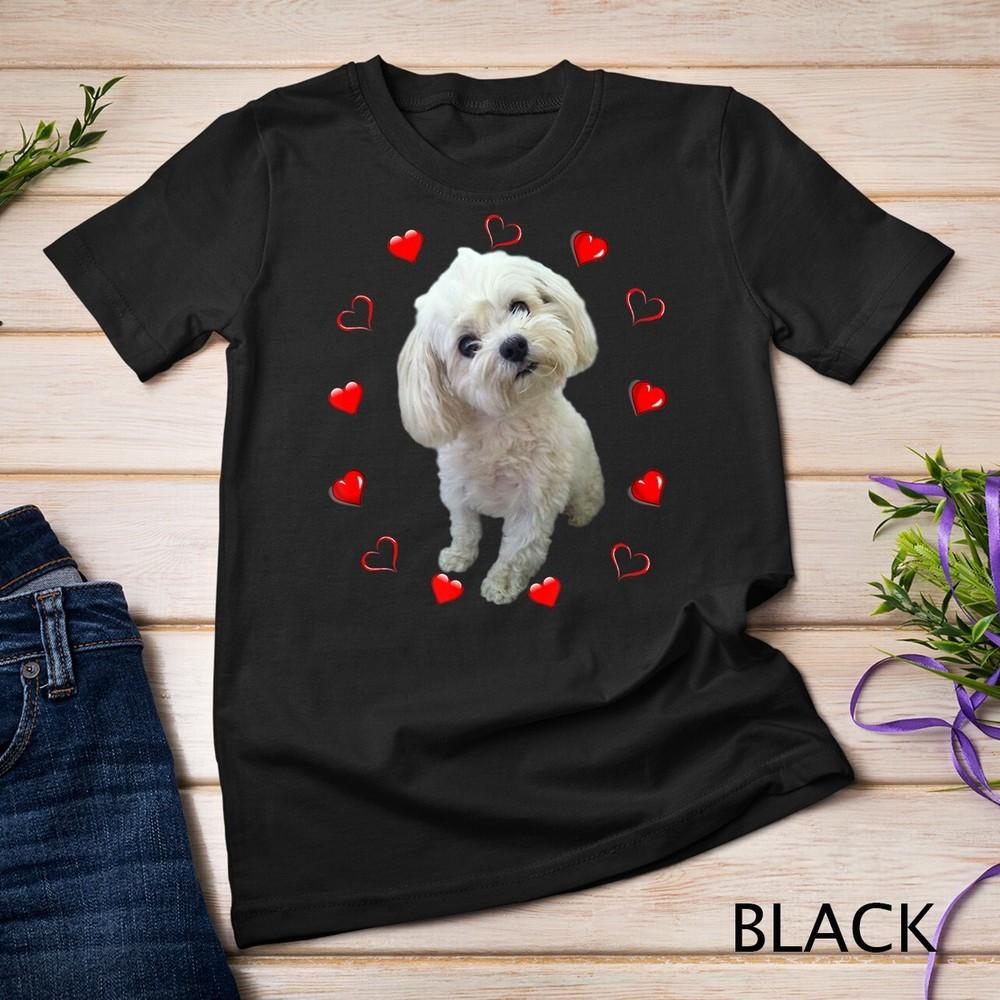 Maltese Dog Lover Puppy Owner Maltipoo Mix Fans Hearts Gift Unisex T-shirt