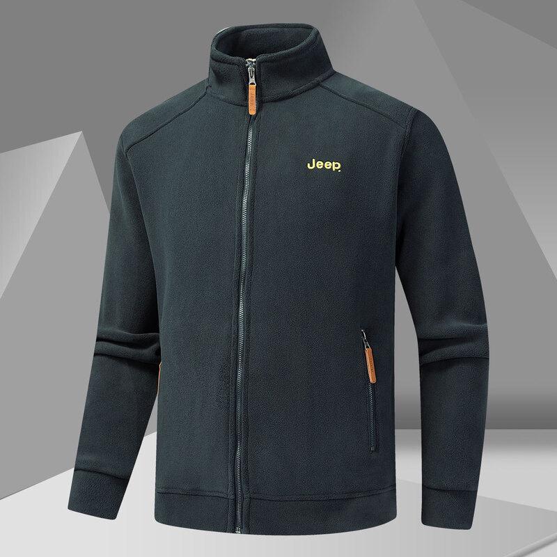 JEEP Men's Fleece-Lined Stand-Collar Cardigan Jacket