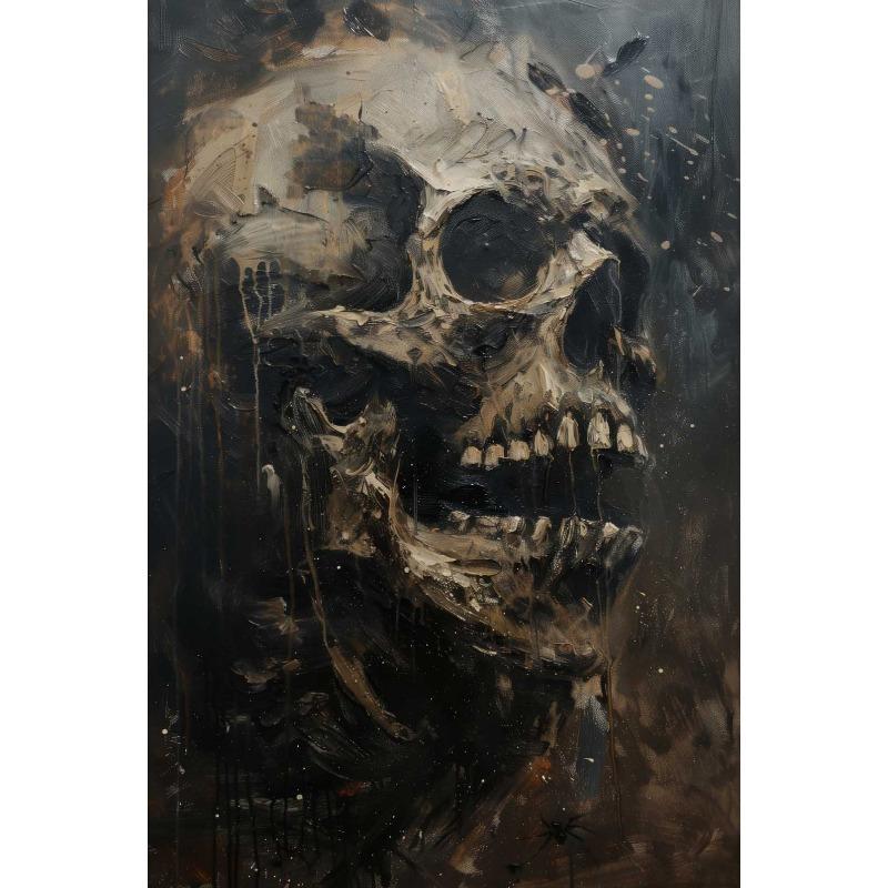 Abstract Horror Skeleton Poster Fantasy Witchy Creepy Festival Canvas Painting Wall Art Halloween Christmas Bedroom Home Decor