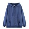 Velvet Hooded Sweatshirt Women Loose Cardigan Thickened Jacket Zipper Top Solid Color