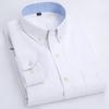 Men's Oxford Long-sleeved Shirts Casual Striped Gray Green Navy Business Long Sleeve Slim Button Up Shirt Men Fashion Trends