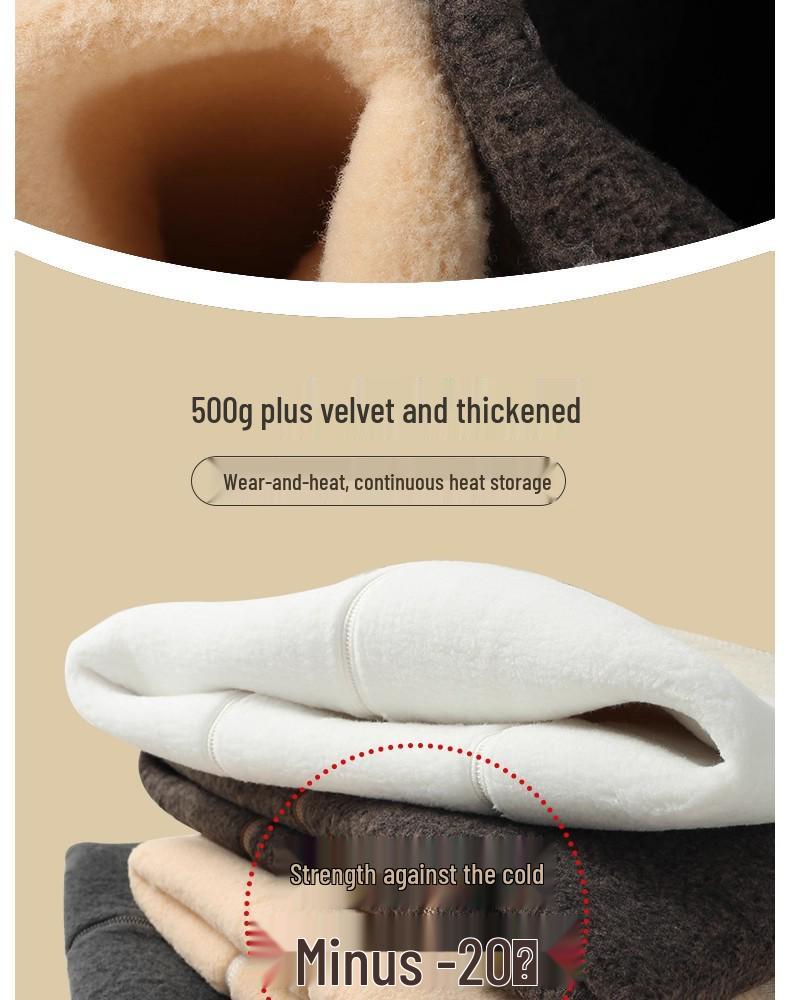 Women's High-Waist Ribbed Leggings - 500g Combed Cotton Fleece-Lined, Slimming & Anti-Pill, for Autumn/Winter