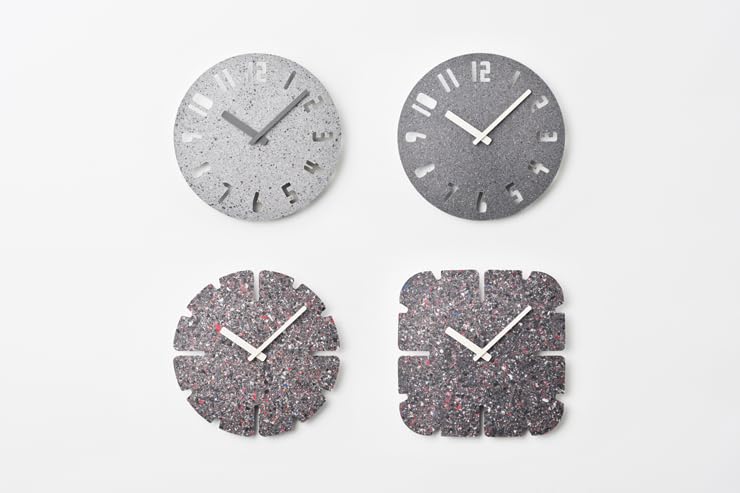 Lemnos Paneco Analog Wall Clock, Dark Gray, Made from Recycled Fiber Board, PANECO CLOCK HIL22-10 DGY