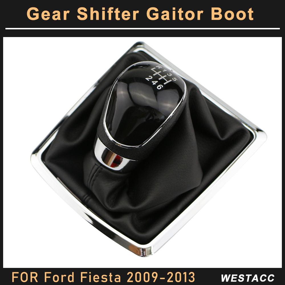 Buton schimbător de viteze pentru mașină cu 5/6 viteze levier schimbător de viteze guler cizme pentru interior Ford Fiesta 2009 2010 2011 2012 2013