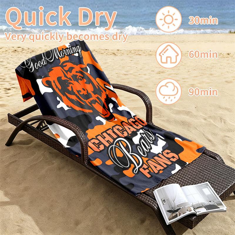 Chicago Bears Beach towels also serve as bath towels summer essential a musthave for the outdoors the beach and the pool