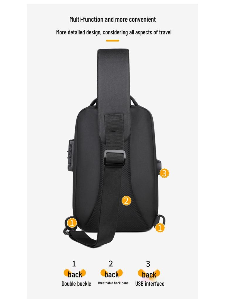 Men's High-End Waterproof Travel Chest Bag & Women's Trendy Messenger Backpack