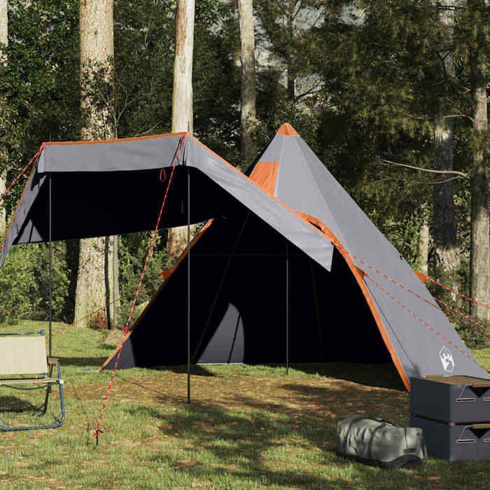 VidaXL Tente de camping tipi 5 personnes gris imperméable, tente, abri de camping, abri de jardin, tente de jardin, abri 4009409