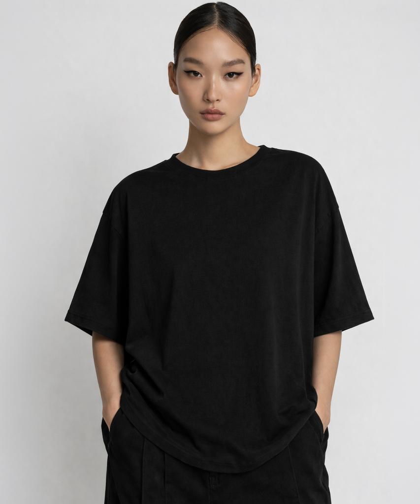 STUDIO 235 Basic Boxy Fit Short Sleeve Black