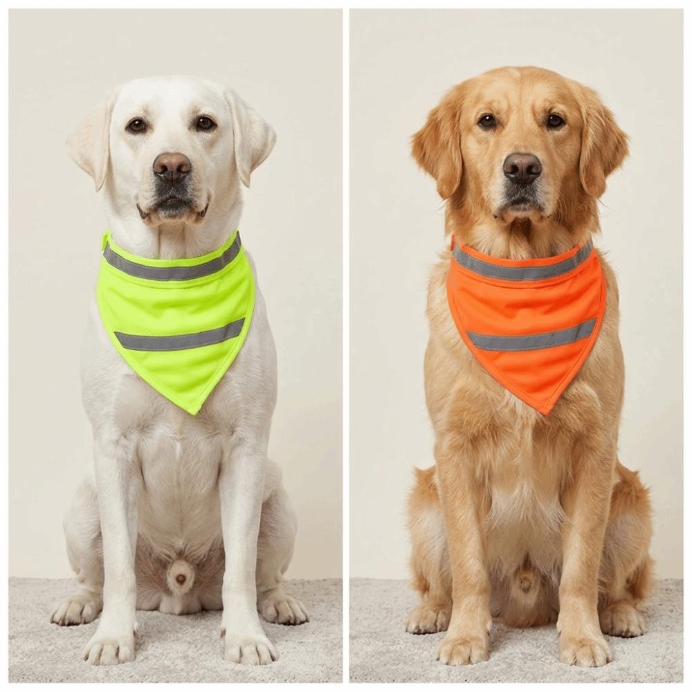 Luminous Dog Bandana Adjustable Dog Saliva Towel Four Season Pet Neckerchief Party Decor