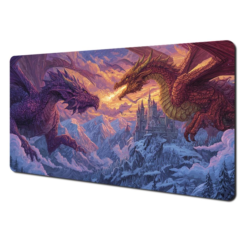 Cute Fantasy Mage Cat Mouse Pad Waterproof Nonslip Retro Medieval Castle Art Mousepad Computer Gaming Mousepad