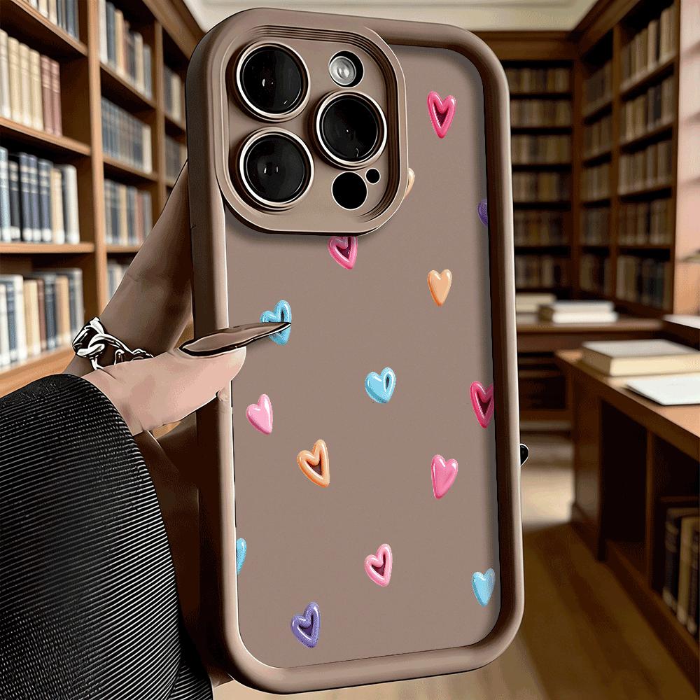 Colorful Heart Pattern Luxury Anti-Slip TPU Phone Case For Xiaomi Redmi Note 15 14 13 12 11 10 9 Pro Full Protective Cover