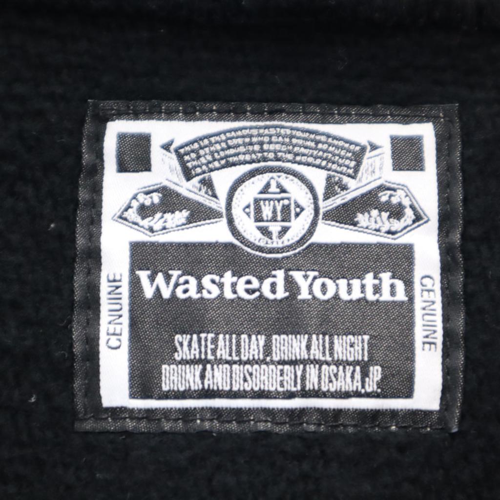Wasted Youth Long Sleeve Sweat Zip Hoodie XXL Fleece Lining, Large Size Men's Used