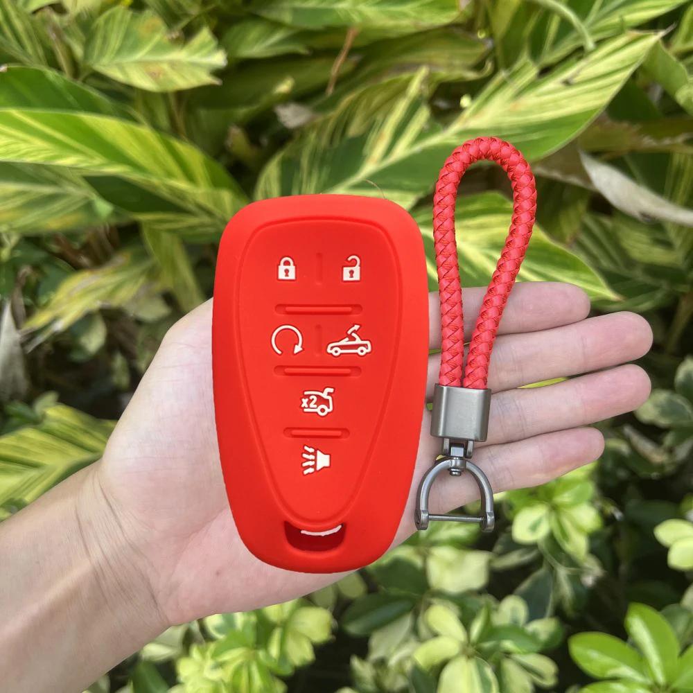 6 Buttons Silicone Car Key Cover Case Keychain Accessories for Chevrolet Malibu Cruze Cavalier Sail3 Captiva Trax Lova Rv Camaro