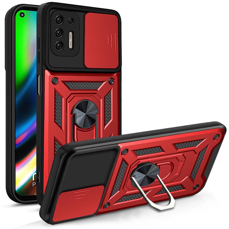 Für Motorola Moto G9 Power Hülle Push Pull Kamera Rüstung Telefonhülle für Moto G9 Play G9 Plus E7 Plus Magnetische Stand Rückseite