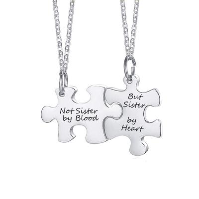 Custom Engraved Puzzle Necklace 2/3/4/5 Pieces Set Family Couple Necklaces Friendship BFF Personalized Jewelry