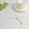 Unique Flower Fringe Necklace Elegant Bell Orchids Preal Leaf Charm Choker Dangle Earring Jewelry Gift Party Ornament