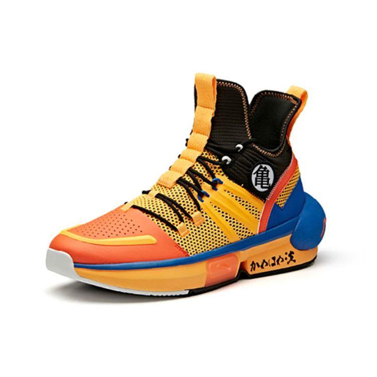 Anta Dragon Ball X  Collaboration Goku Super Saiyan Mid-Top Basketball Shoes Women Sneaker Black Orange 12941602-2
