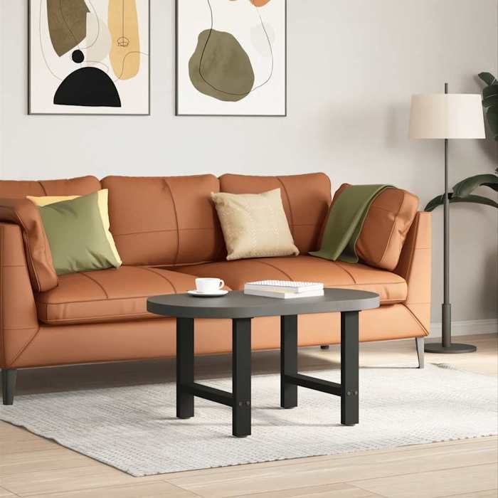 VidaXL Pieds de table basse Noir 2 pièces 60 x (42-43) cm Acier 4013284