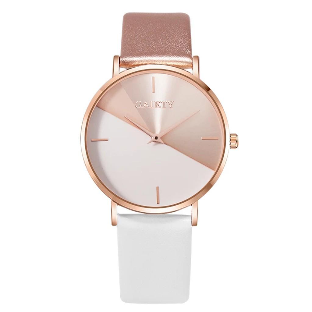 Women's Two-Tone Fashion Student Quartz Watch – Hong Kong Style, Color-Block Design
