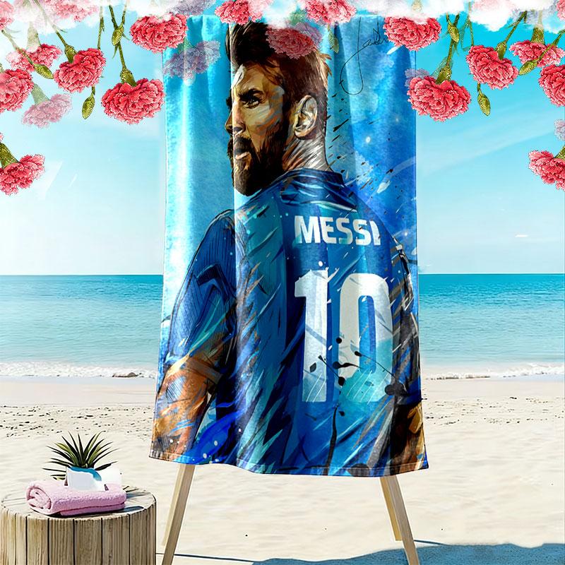 Asciugamano da Spiaggia Stampa Destiny di Messi, Asciugamano Grande Morbido ad Asciugatura Rapida per Spiaggia Campeggio Nuoto