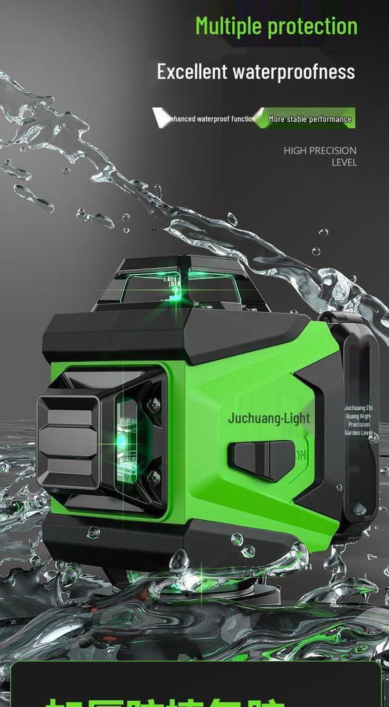 16-Line High-Precision Outdoor Green Laser Level with Strong Light and 12 Infrared Wall Stickers