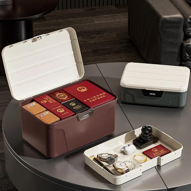 2-lagige Safe-Box mit Zahlenschloss - Tragbar für Bargeld, Schmuck, Reisepass-Sicherheitsspeicher, Multifunktionaler Haushaltsorganizer, Leicht zu tragen