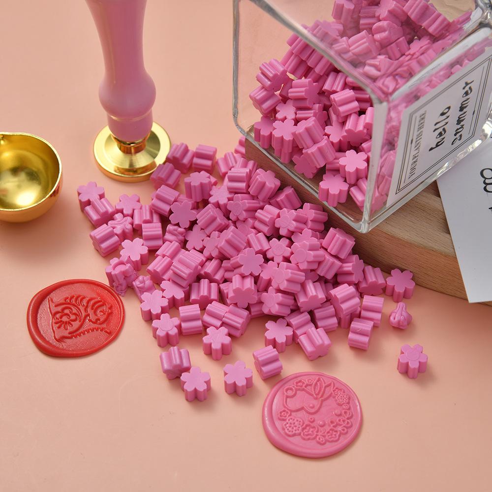 500G Cherry Blossom Shape Cute Fire Paint Wax Grains Student Handmade Creative DIY Decorative Gift Envelope Sealing Supplies