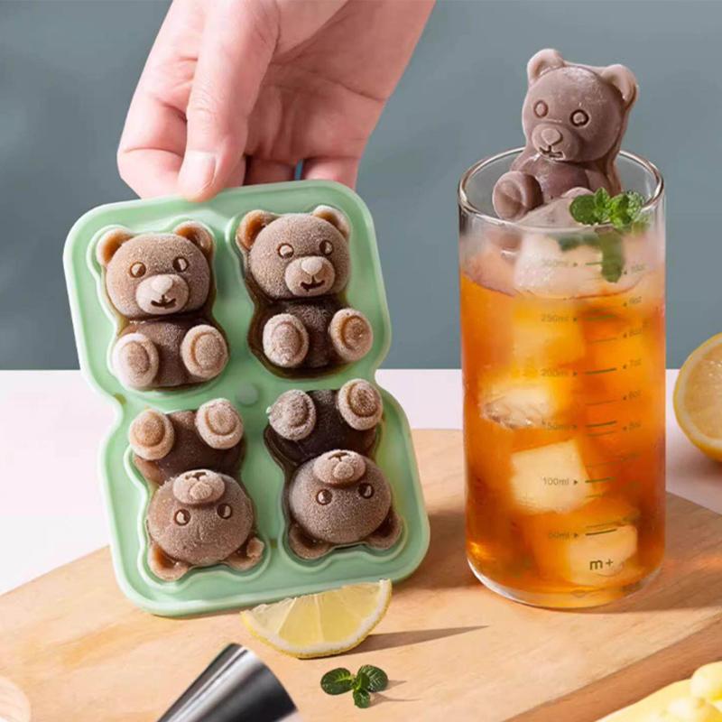 3 Grid Giant Silicone Ice Cubes Long Strip Square Whiskey Ice Tray Mold Non-Toxic Durable Ice Mold Barware Kitchen Tool Set
