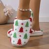 Fashion Christmas Tree Women Slippers Gingerbread Winter Warm Slides Couple Houseshoes Men Bedroom Flat Soft Sole Home Shoes for Gift