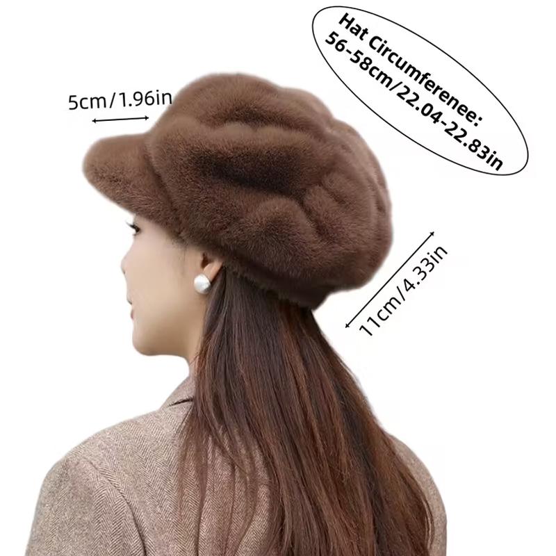 Winter Beret French Style Solid Color Design Versatile Wide Brim Hat Warmth Octagonal Hat Elegant One Size
