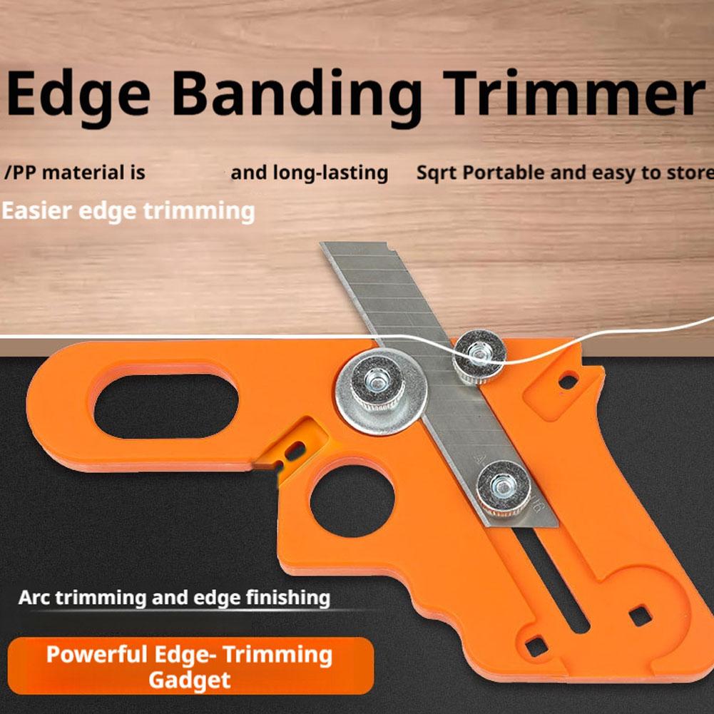 Edge Banding Trimmer Portable Woodworking Tool PVC Veneer Edge Cutter for Woodworking, Straight & Arc Trimming