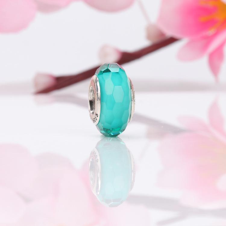 Pandora Pärlor: Europeisk & Amerikansk S925 Sterling Silver Facetterad Glas Berlockpärla