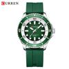 CURREN 8448 Unisex Waterproof Round Watch with Rubber Strap - Suitable for Men and Women