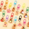 24/50Pcs Capybara Keychains Set Cartoon Resin Doll Charm Keychains Metal Key Ring