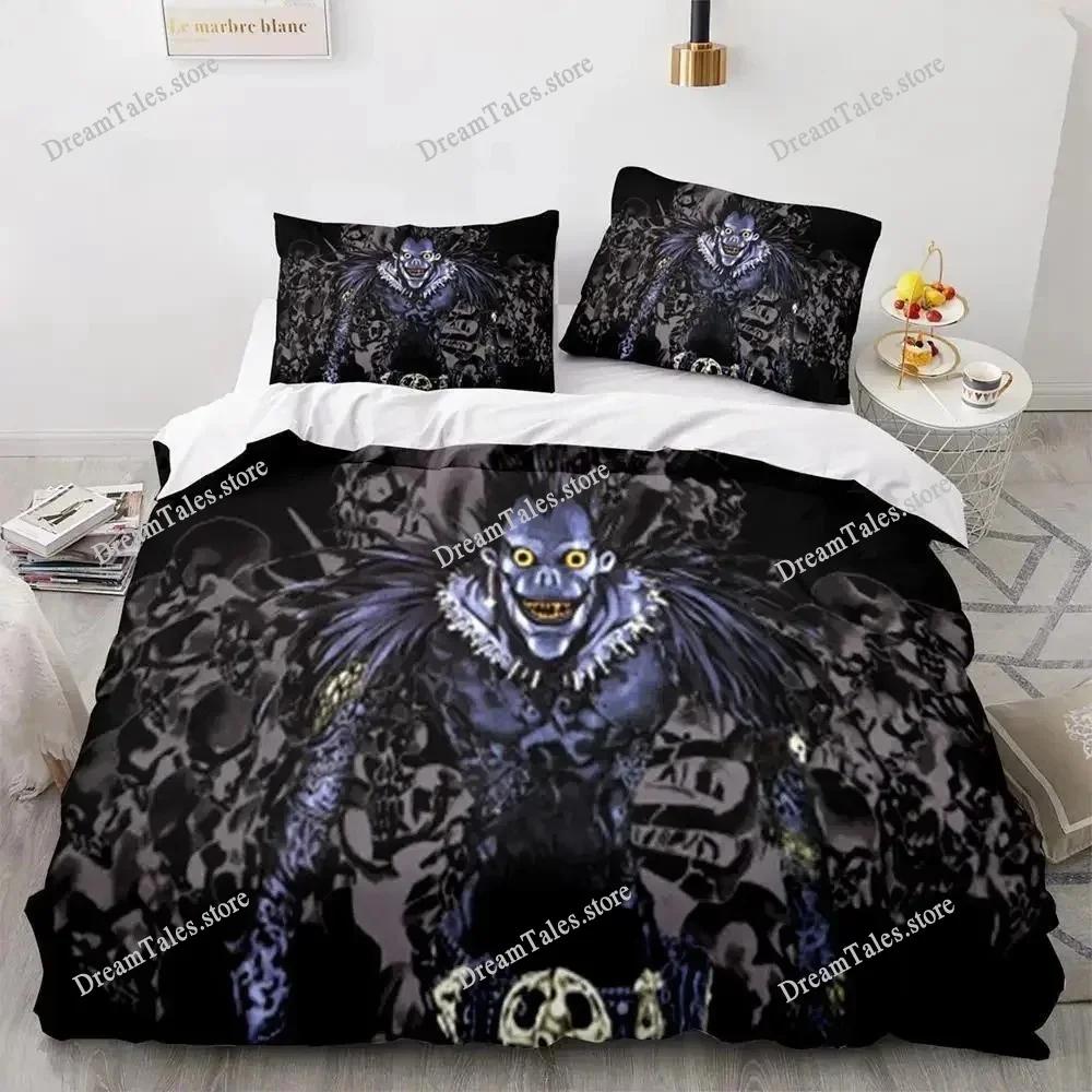 Death Note Bedding Set Single Twin Full Queen King Size Bed Set Adult Kids Bedroom Duvet Cover Sets 3D Print Anime Death Note741