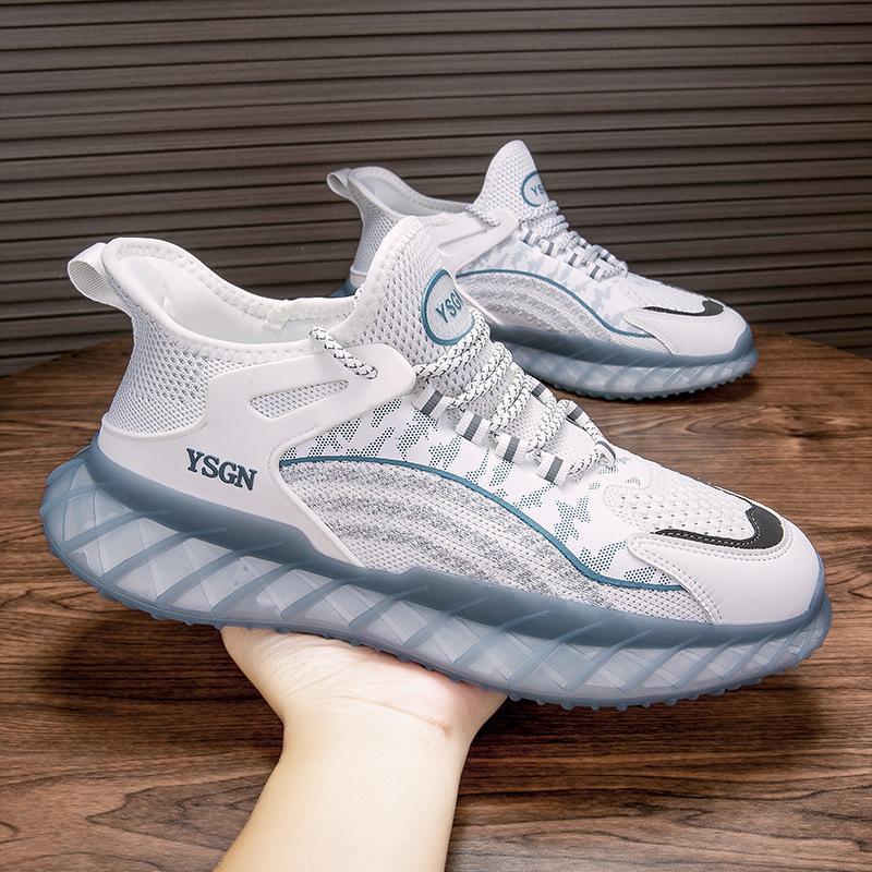 

Spring and Autumn new mesh sports shoes men s 2025 fly-woven breathable casual men s shoes thick-soled heightening dad shoes men s 39