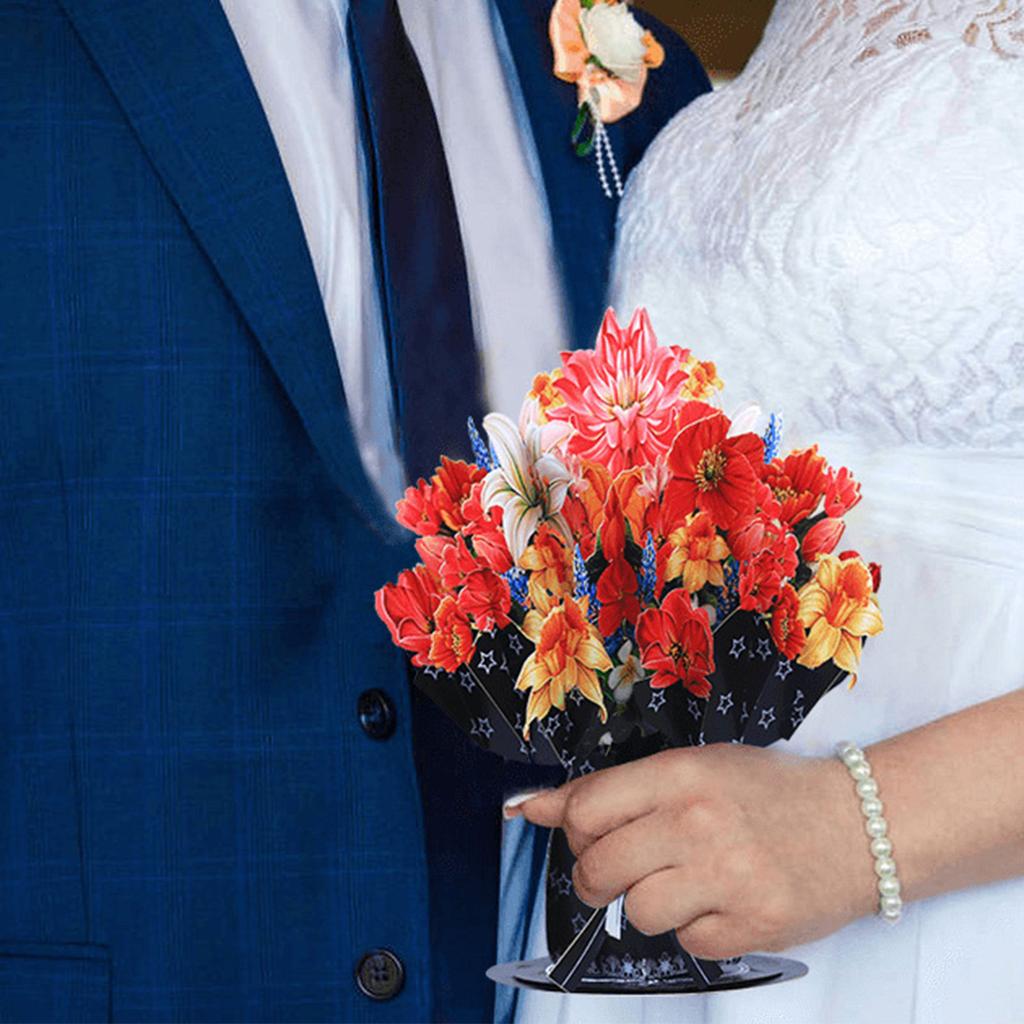 Felicitare 3D Flori Artificiale Buchet de flori Ornamente Rechizite pentru Ziua Mamei Ziua Zilei Ziua Zilei Cadou