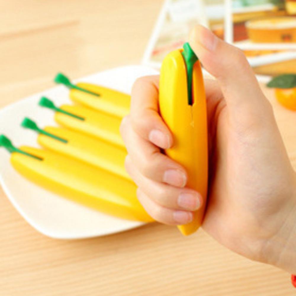 قطعة واحدة قلم حبر جاف كاواي لطيف على شكل موزة، أدوات مكتبية إبداعية، لوازم مكتبية ومدرسية، أقلام مضحكة وجميلة