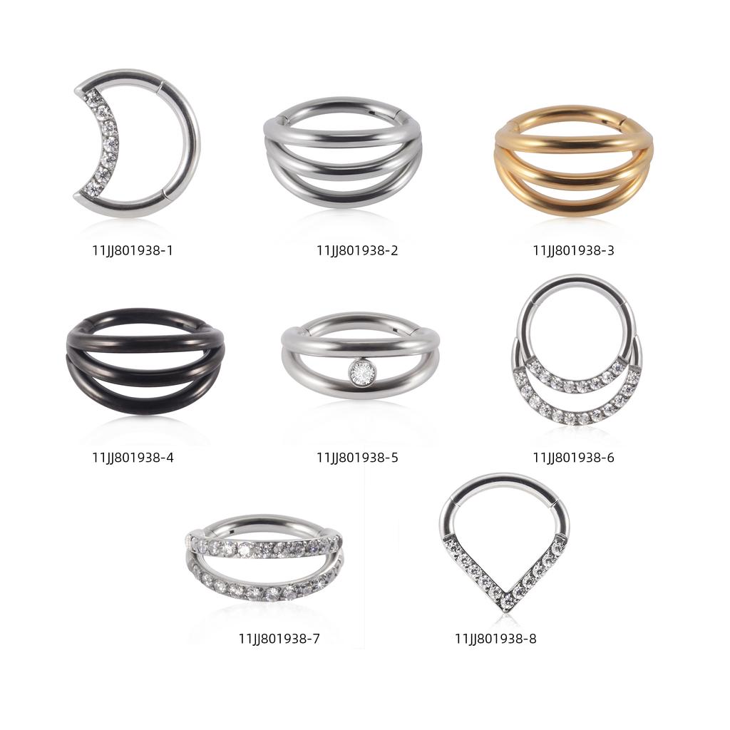 Elegant Nose Rings with Moon Shape for Cartilage Dainty Moon Nose Rings Moon Earrings for Daith Rook Sparkling Ear Rings