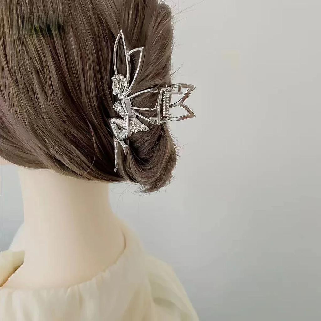 New Luxury Elf Metal Hair Claw for Women Crab Clip Hairpin Crystal Zircon Hair Accessories Shiny Barrette Headband Jewelry Gifts