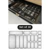 Modular Set of 18 Cutlery Holder Drawer Organizer Fork Spoon Knife Organizer Anthracite