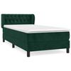 Box Spring Bed with Mattress Dark Green 100 x 200 cm Velvet