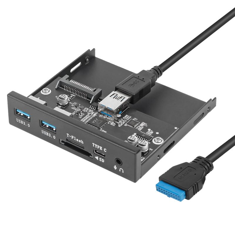 

Y29 3,5-дюймова док-станція розширення переднього відсіку 2xUSB3.0+Слот для карт TF/SD+Type-C+Аудіороз єм Панель розширення As Shown A