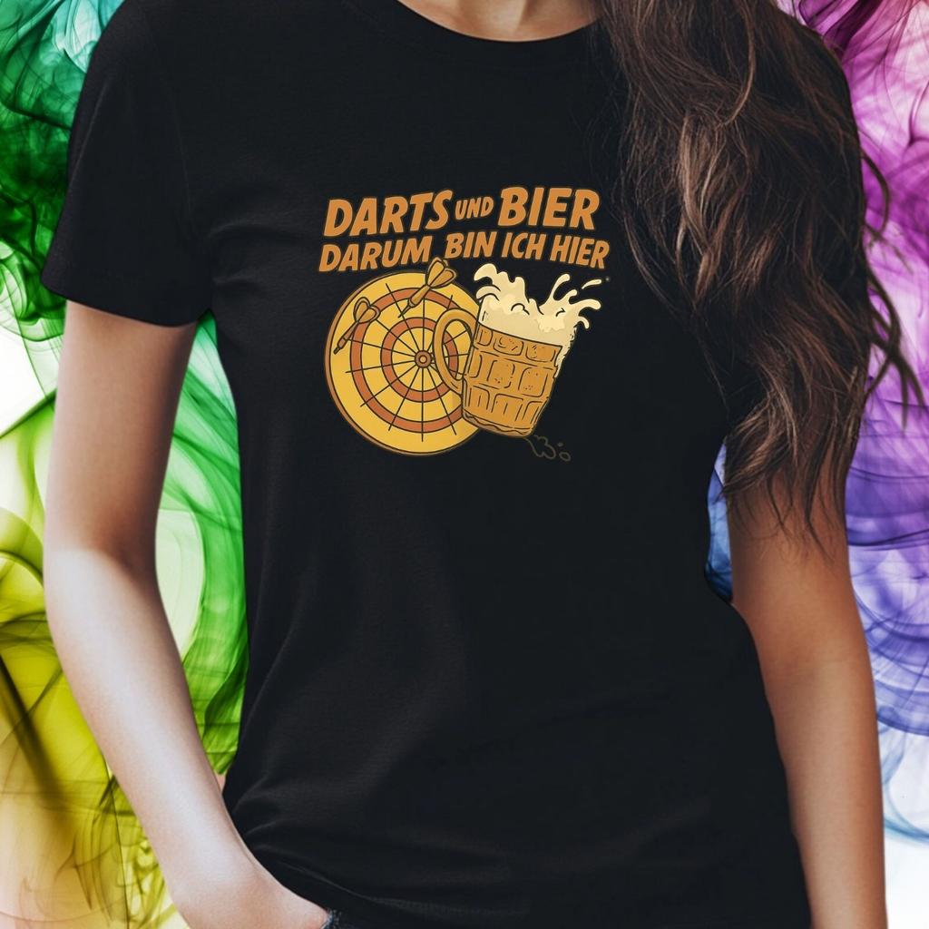 T-Shirt Women Funny Dart and Beer Saying Motif Cotton Size S To 3XLWill Open In a New Window or Tab