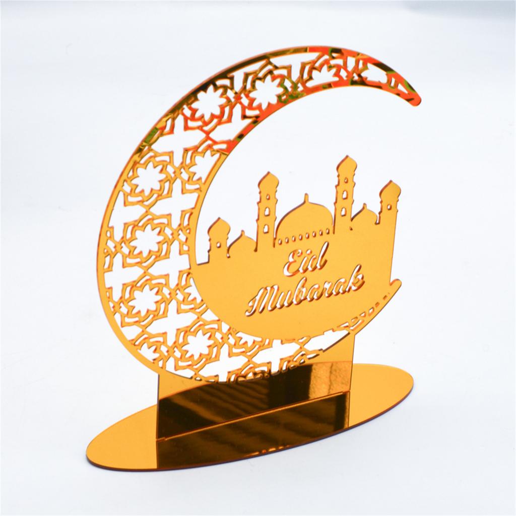 Stylish Acrylic Eid Desktop Ornament Eye-catching Festival Decoration Ramadan Tabletop Decor for Islam Muslim Families