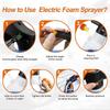 Electric Foam Sprayer with USB Charge, 2L Pressurized Sprayer for Home, Garden and Car Beauty and Cleaning
