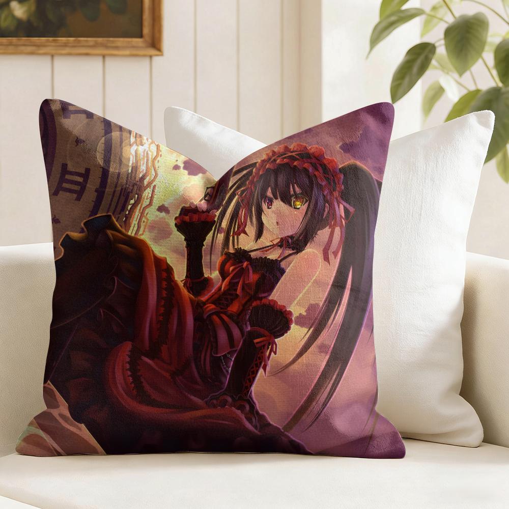 TTokisaki Kurumi Cushion Cover Natural Linen Double Sided Print Throw Pillow Case for Sofa Couch Home Decor